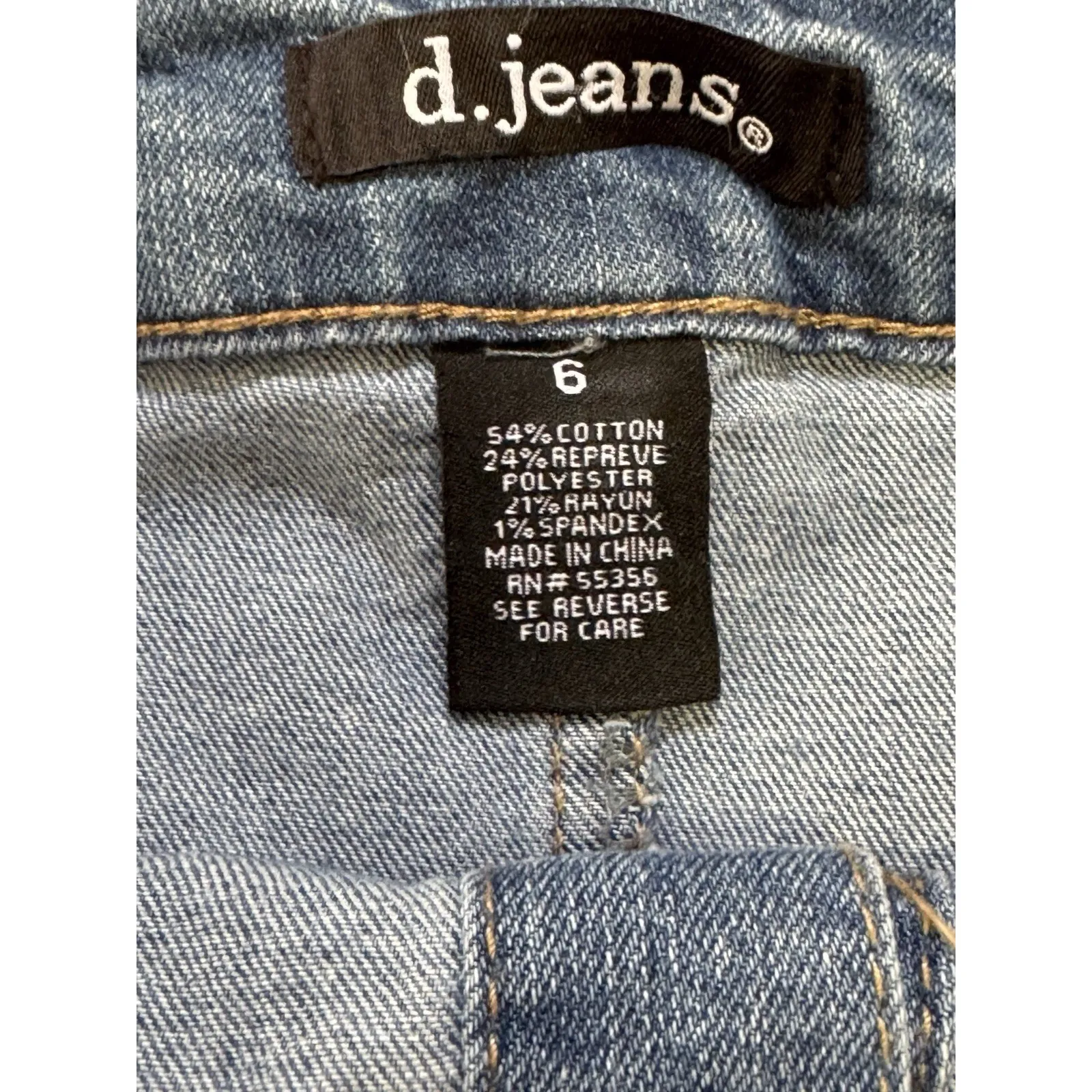 d.jeans Denim Skirt Size 6 Button Front Jean Skirt Medium Wash Midi Length - Image 3