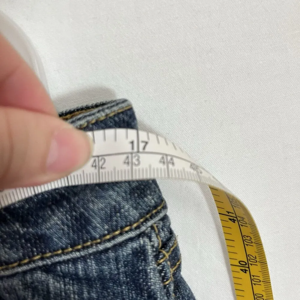 VTG Y2K Faded Glory Jeans Women Sz 14 Petite Flare Mid Rise Denim Stretch 34x29 - Image 7