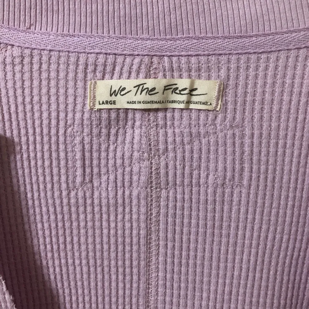 NWOT We The Free Buttercup Thermal Jersey Waffle Knit Longsleeve Lilac Top Large - Image 4
