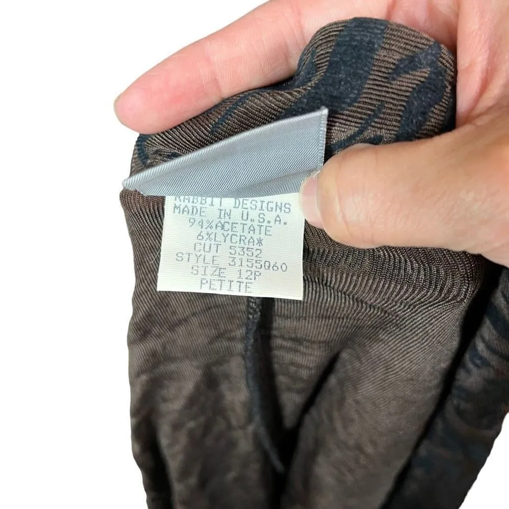 Vintage Rabbit Rabbit Designs Animal Print Cardigan and Dress Size 12P Brown - Image 6