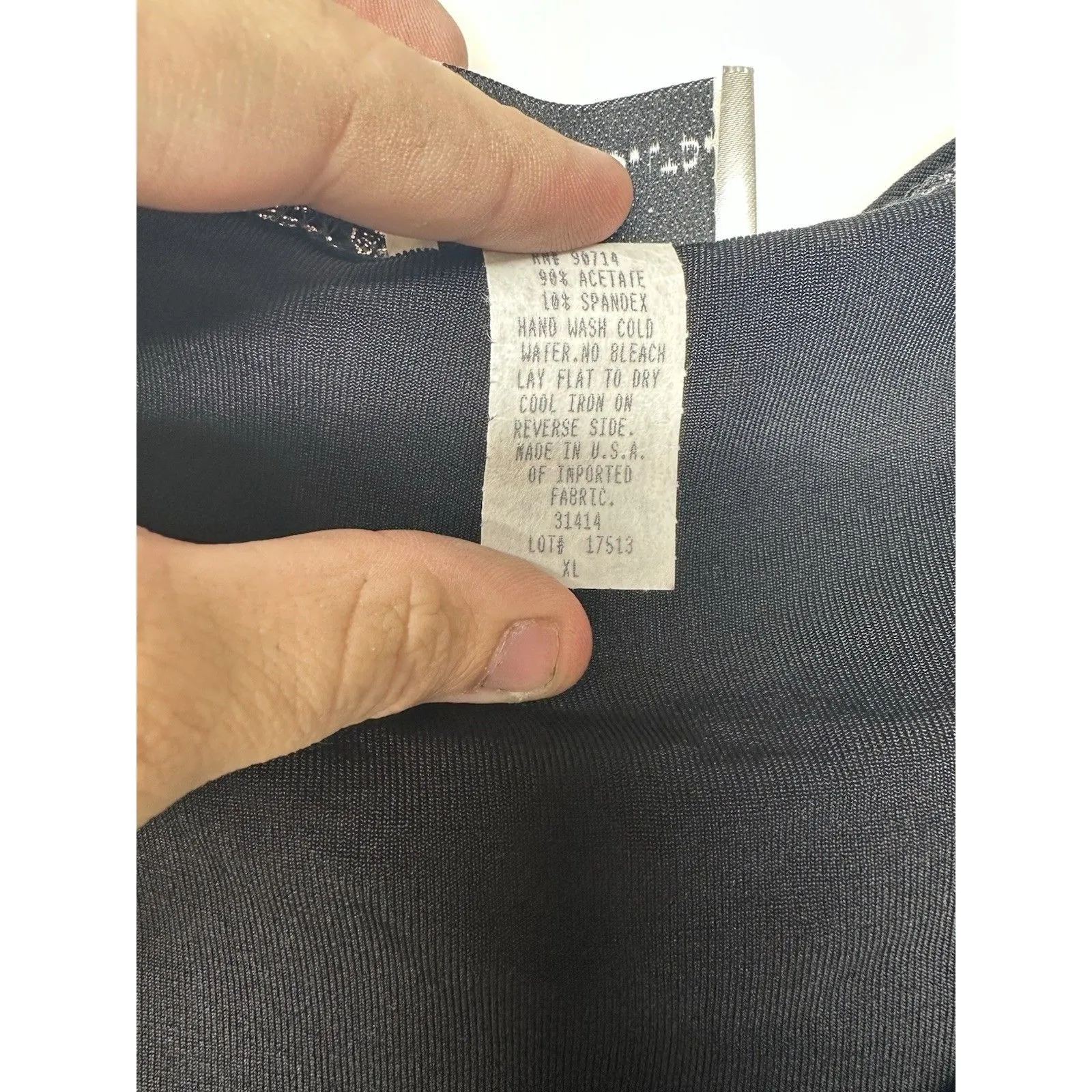 J.B.S. LTD Women’s Black Silver Glitter Velvet Swirl Top Long Sleeve XL - Image 5