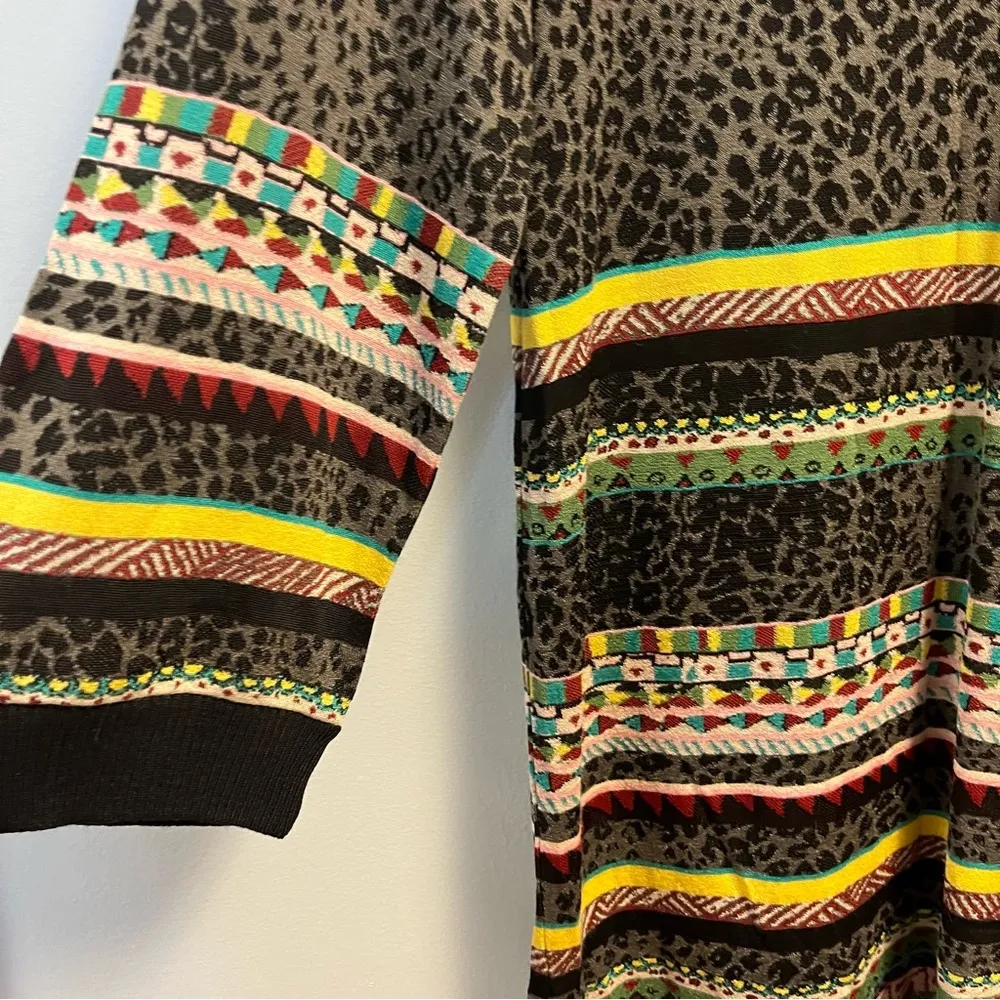 Anthropologie Aldomartins Dress Viviana Animal Print Striped Sweater Dress M EUC - Image 8