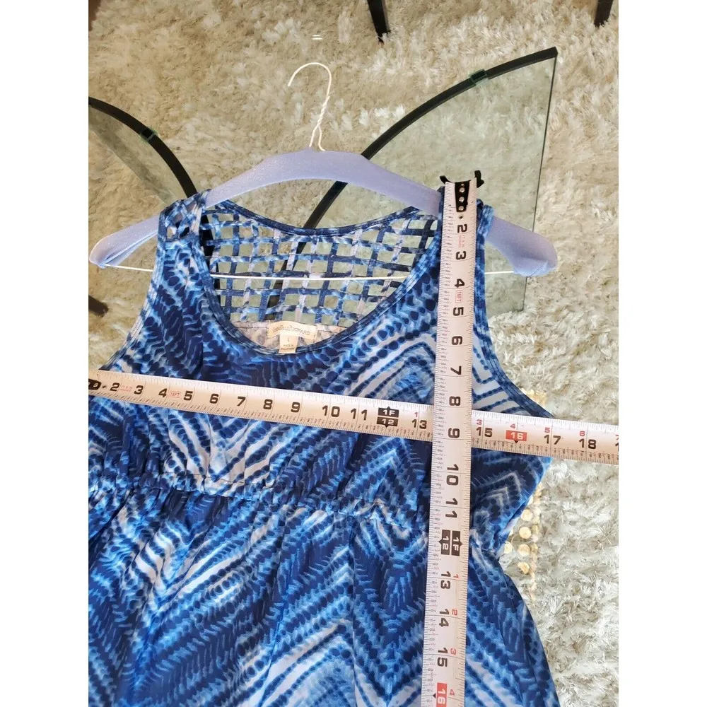 John Paul Richard Womens Blue Polyester Round Neck Sleeveless Long Maxi Dress L Size L - Image 10