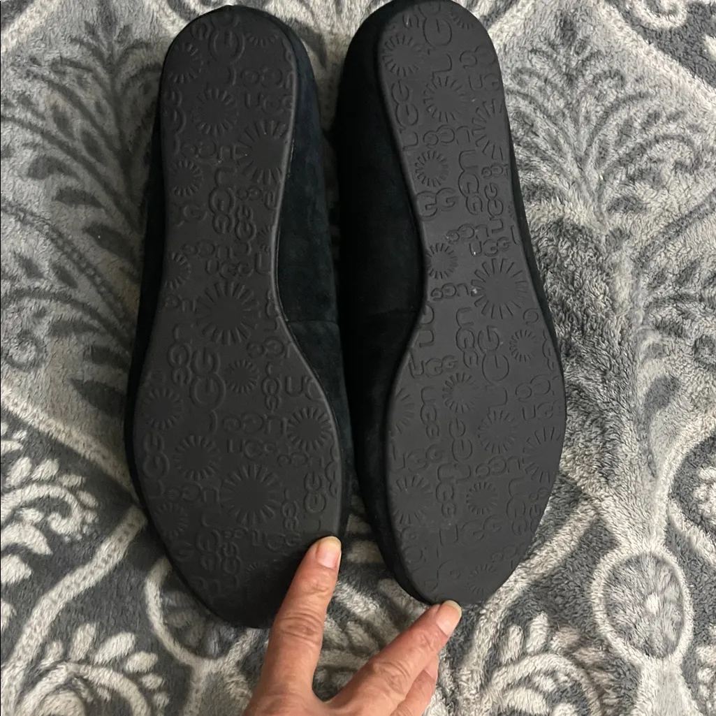 UGG Alloway Flats Shoes Crystal Bow Swarovski Crystal Black Sz 7 - Image 3