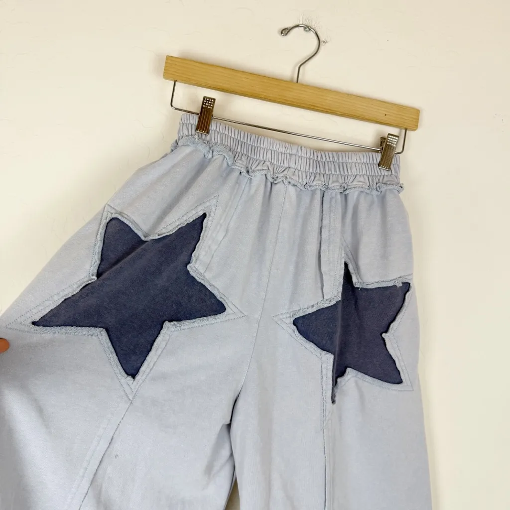 OLI & HALI Baby Blue Star Patchwork Wide Leg Ankle Pants - Image 10
