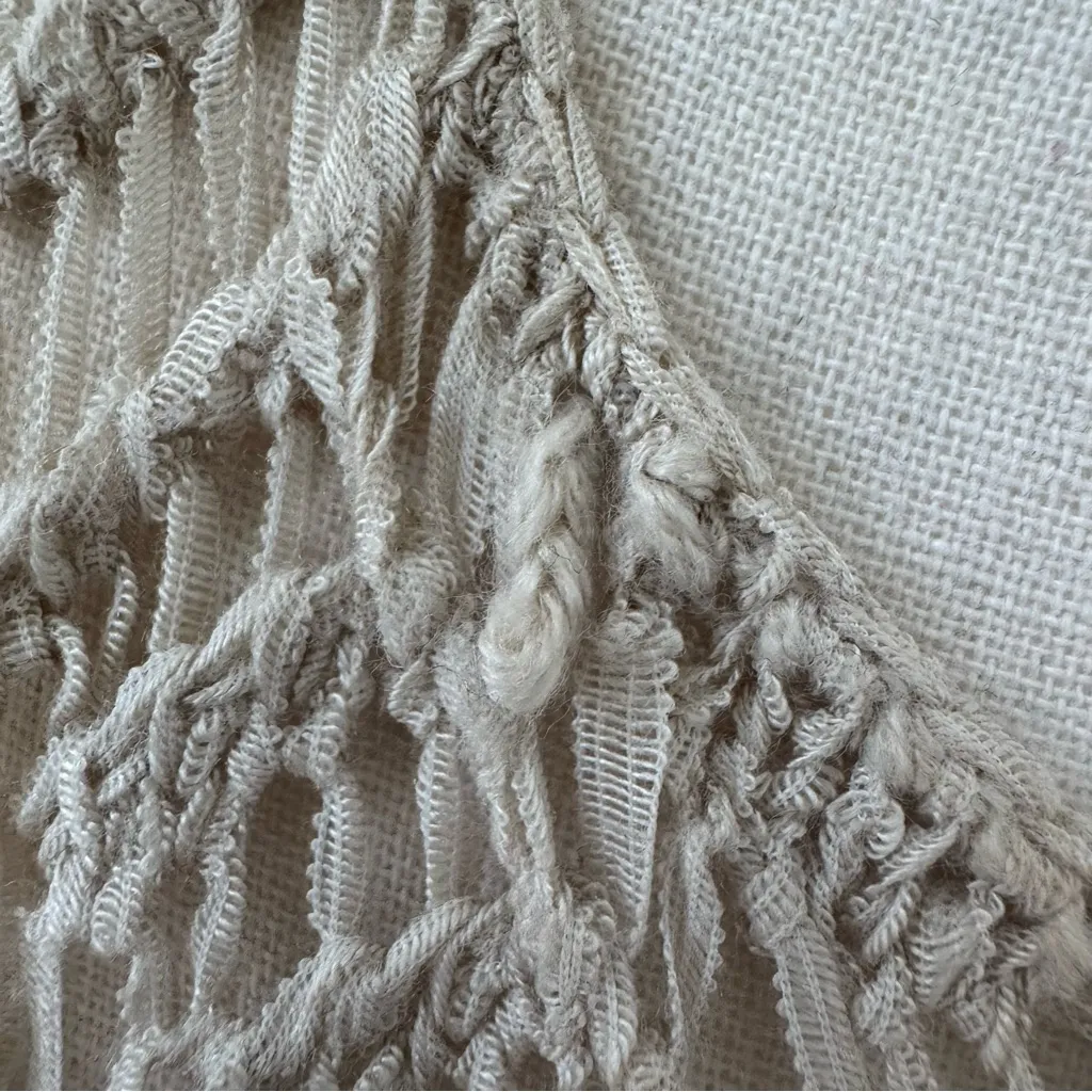 Chicos Cream Crochet Boho Festival Open Weave M Short Sleeve Blouse Top Sweater - Image 5