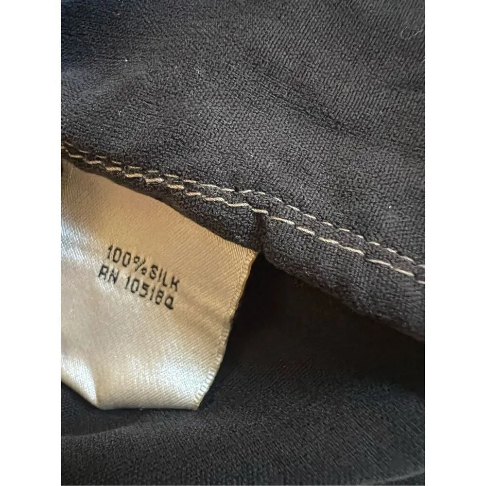 Go Silk Long Sleeve Tunic Popover Blouse Gray Snap Closure Pockets Size S - Image 7