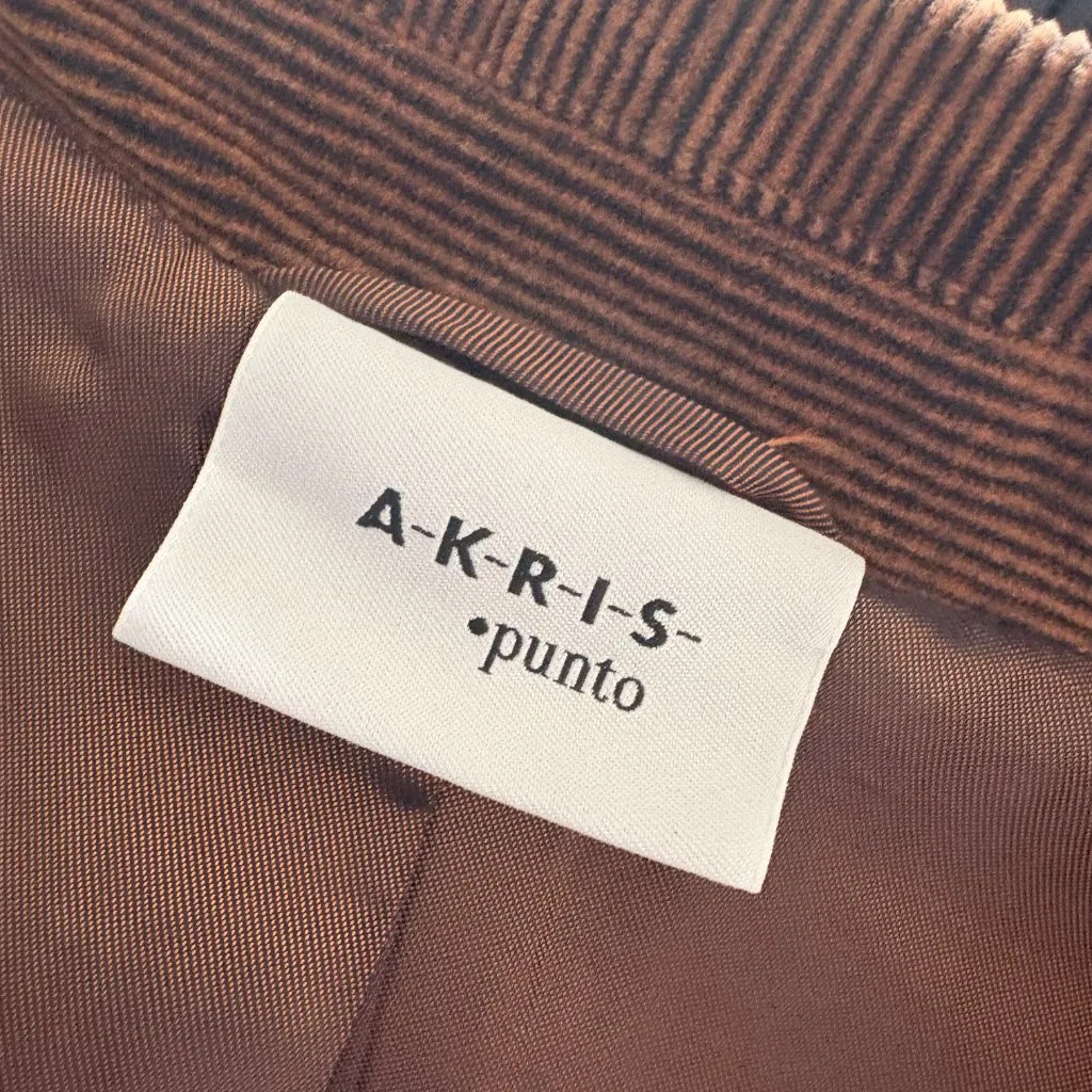 Akris Punto Womens Corduroy Blazer Jacket Designer Brown Size US 10 - Image 6
