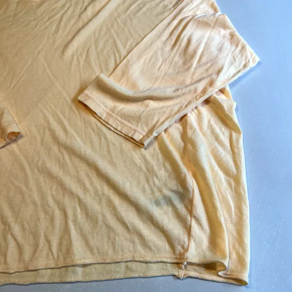 Sundry Women's Top Size 1 Knit Cotton Blend Oversized Relaxed Fit‎ Yellow - Image 4