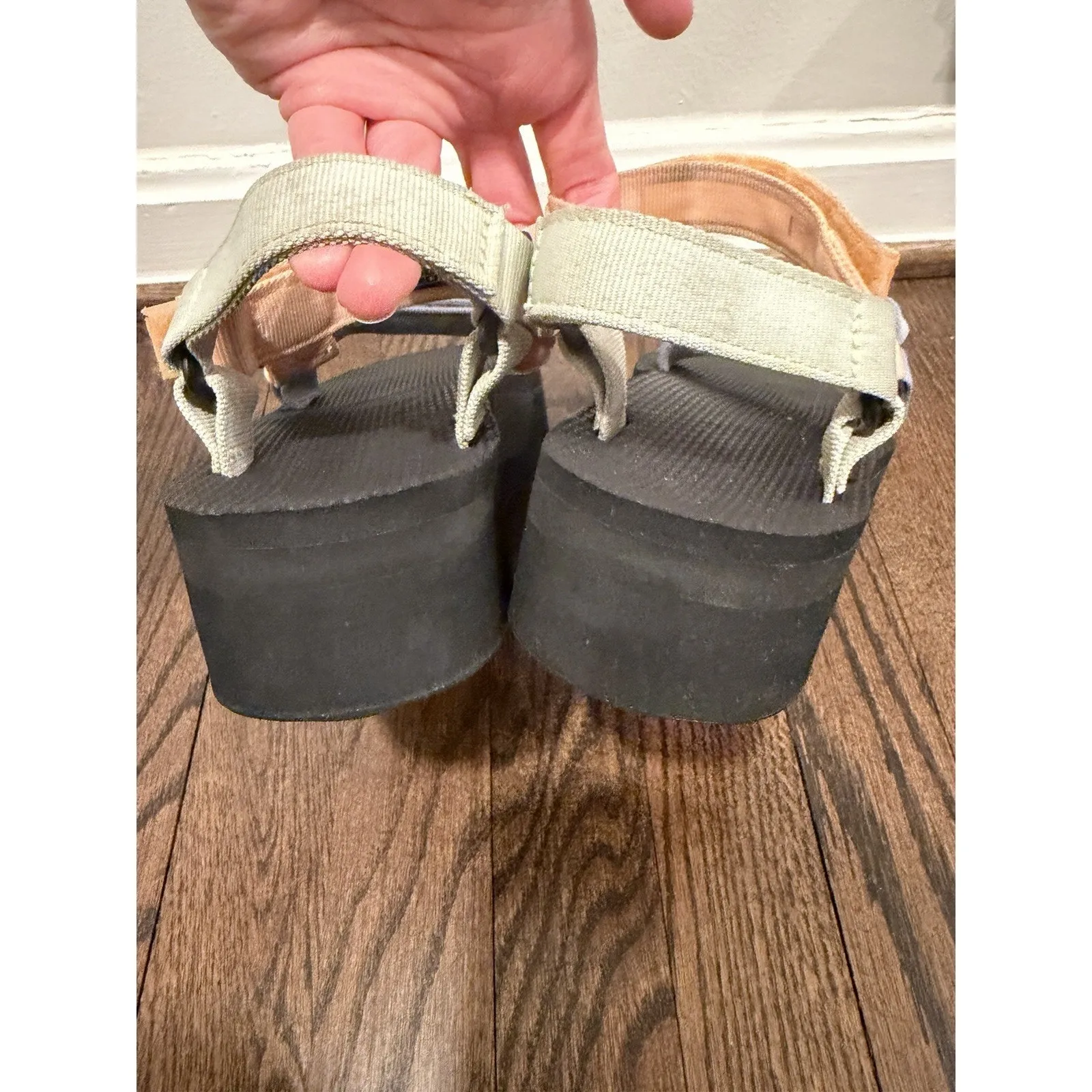 Teva Flatform Universal Platform Sandals Women's Size 9 Sage Peach Lt Blue $80 - Image 10