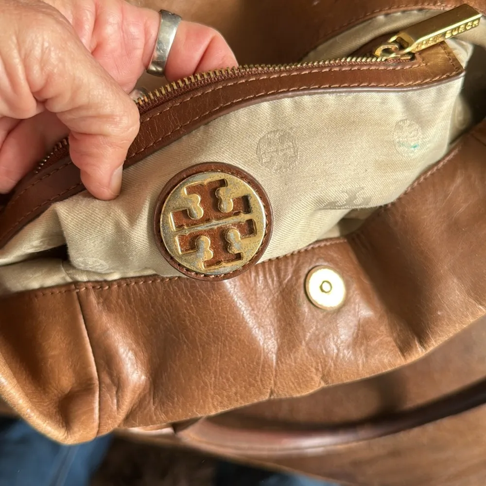 Tory Burch  Smoke Brown City Tote leather bag - Image 5