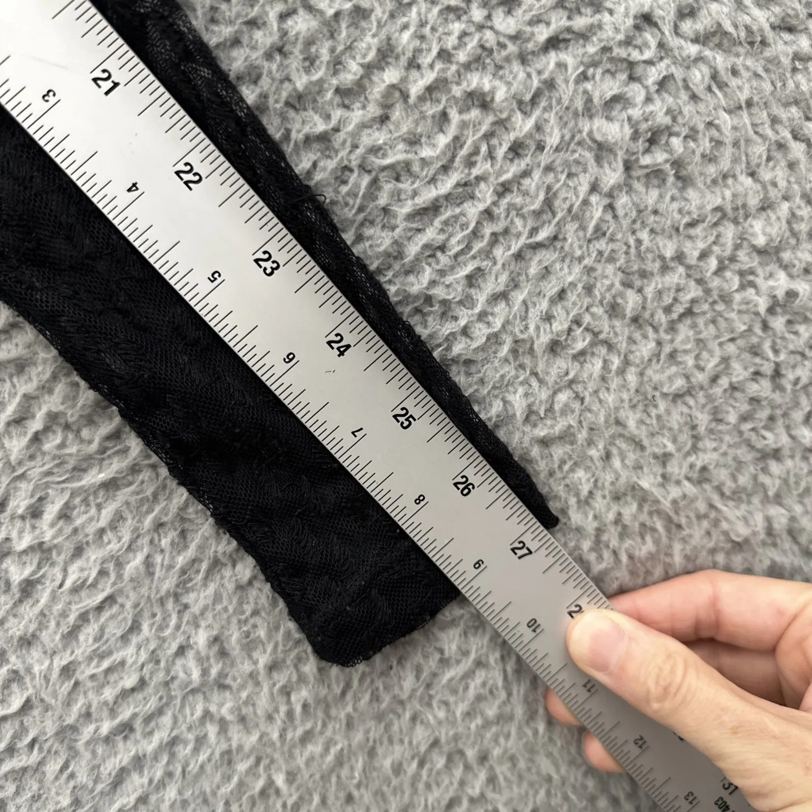 H&M Sheer Crochet Long Sleeve Top Black Whimsigoth Dark Boho Women's Small - Image 12