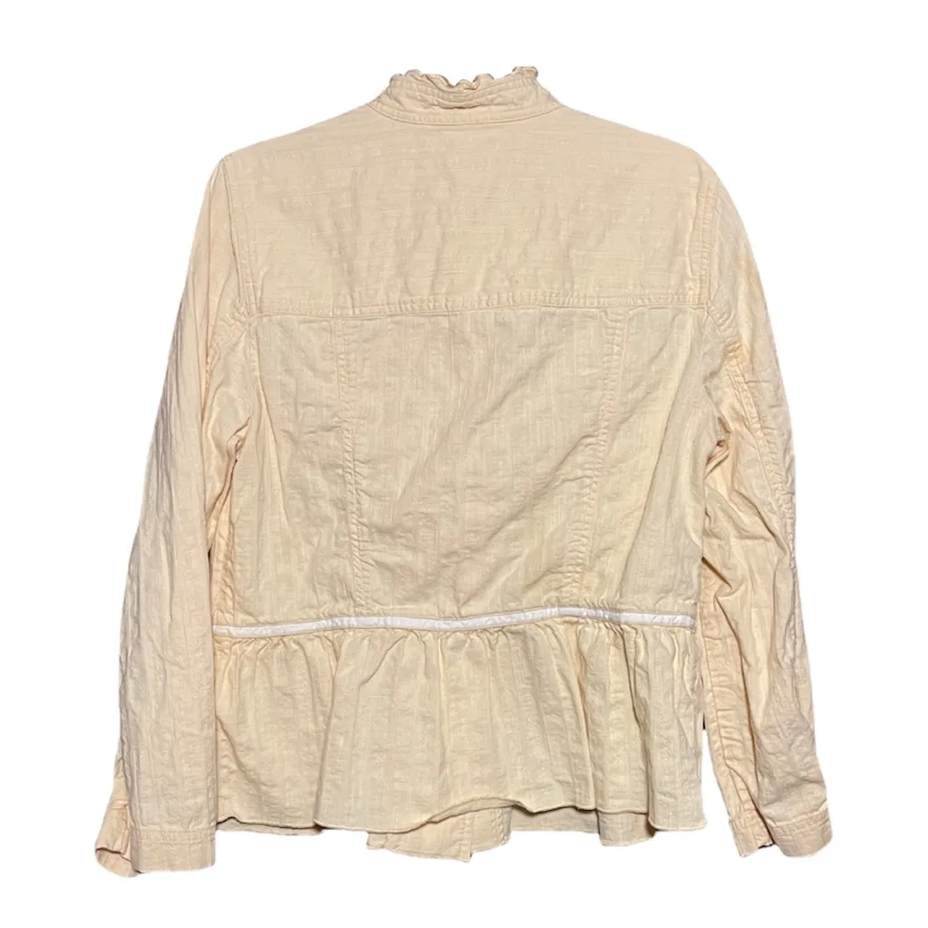 J. Jill Woman's Light Yellow Button Down Jacket Size Medium - Image 6