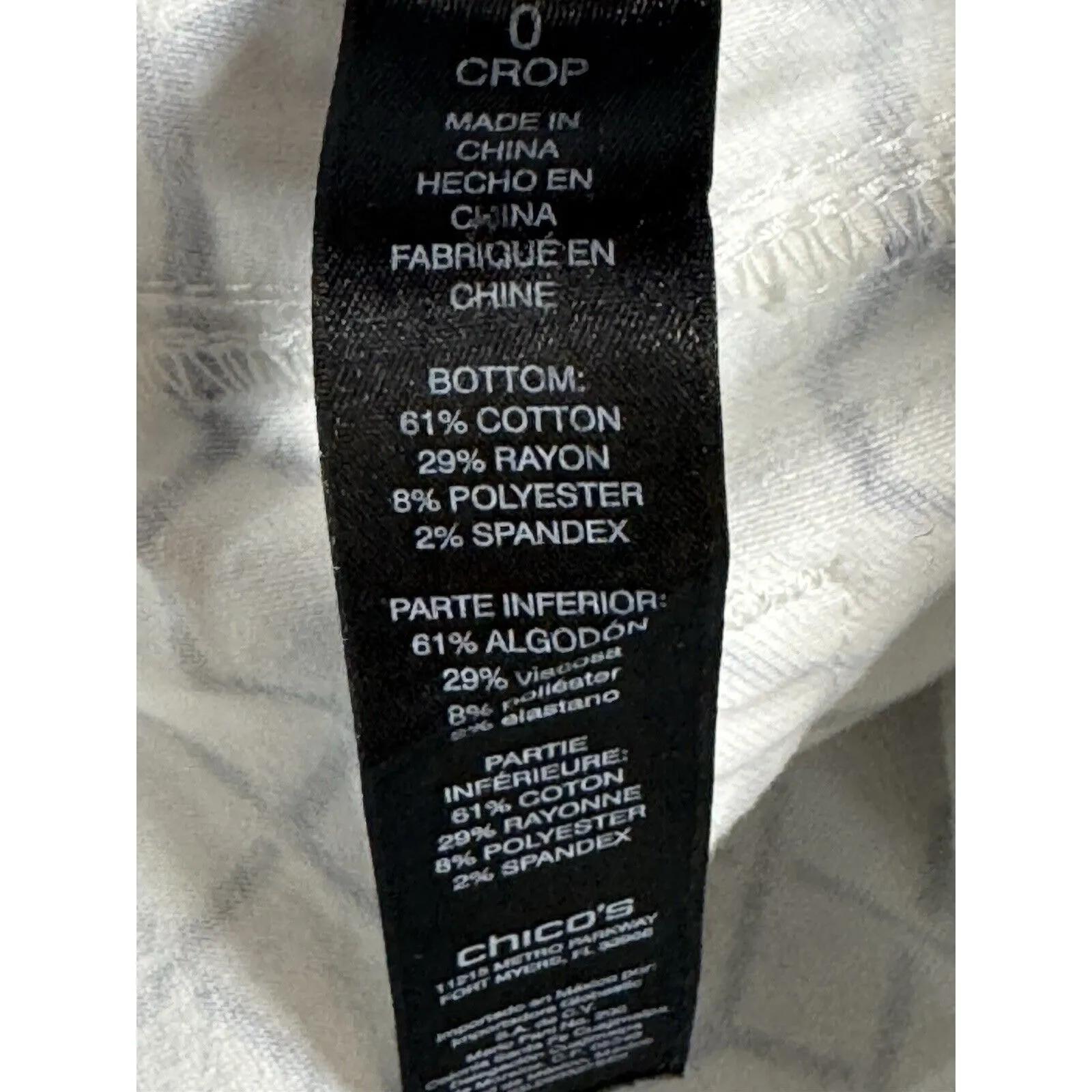 Chicos So Slimming Girlfriend Crop Jeans Women 0‎ Mid Rise Geometric Pants Boho - Image 8