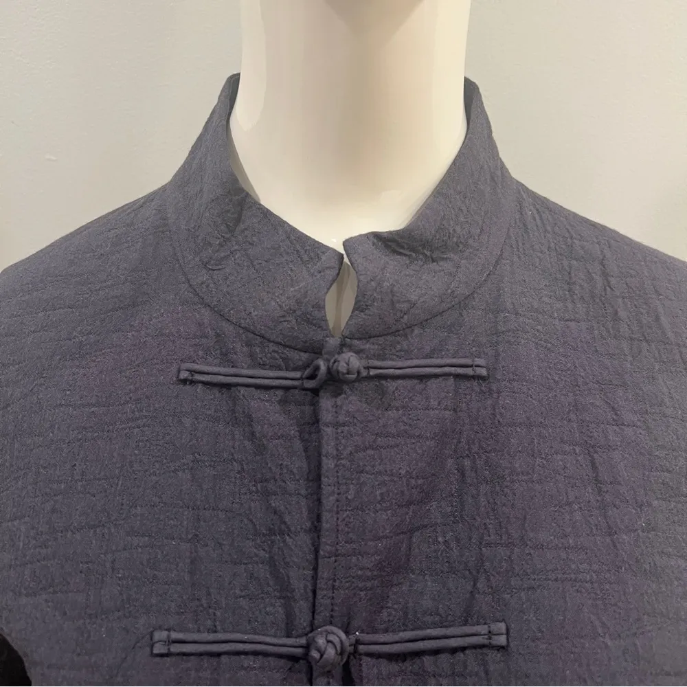 Eileen Fisher Tencel Blend Frog Closure Button Jacket - Image 3