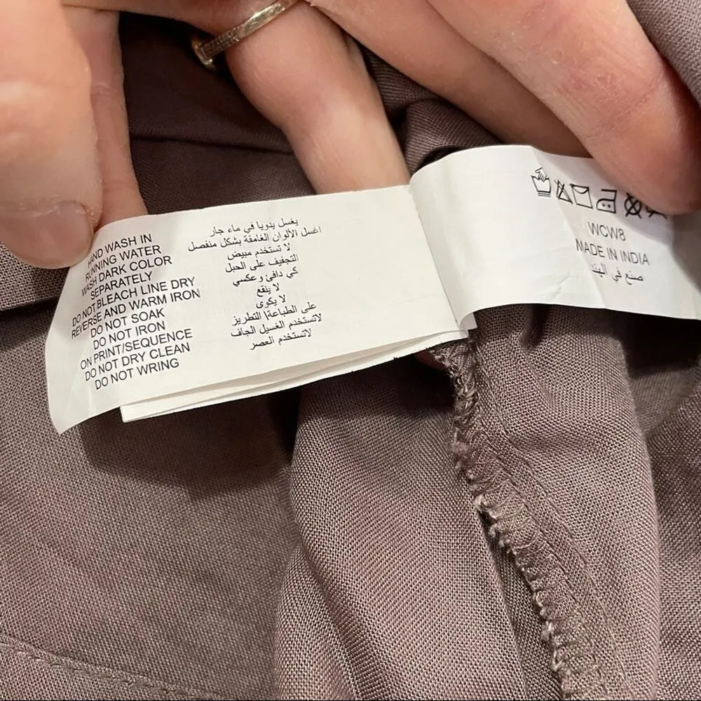 Bombay Paisley Brown Floral Embroidered Cropped Short Sleeve Blouse Women M Boho Size M - Image 4