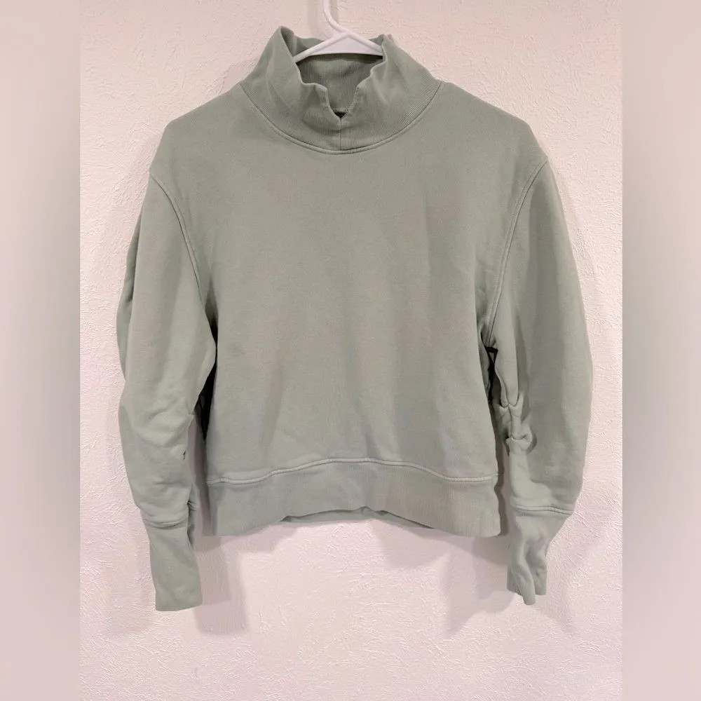 Citizens of Humanity Melia Mock Neck Sweatshirt – Eucalyptus – Size XS - Image 2