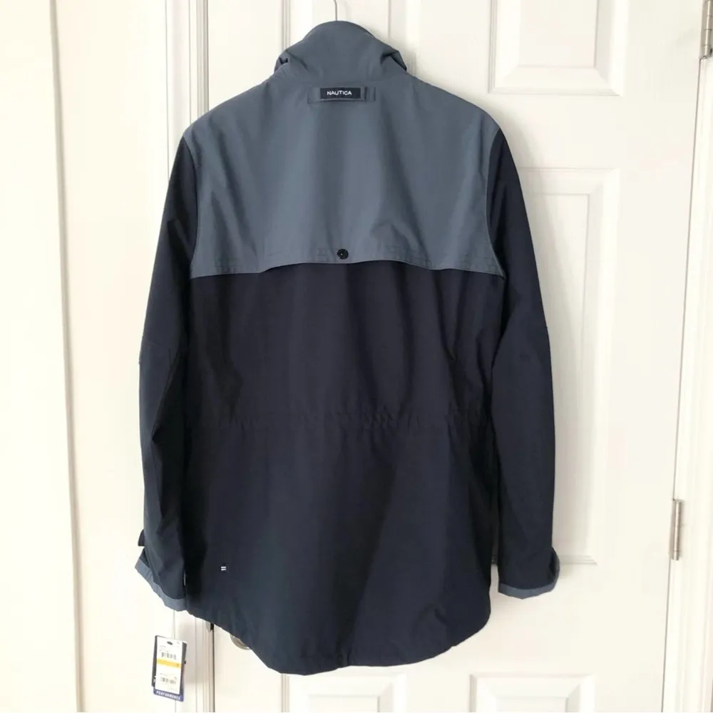 Nautica Men’s Blue Colorblock High Windbreaker Anorak Zip Up Jacket NWT Small - Image 8