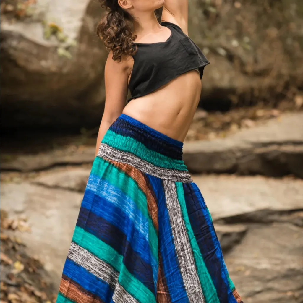 Colorful Striped Harem Pants Blue Size undefined - Image 3