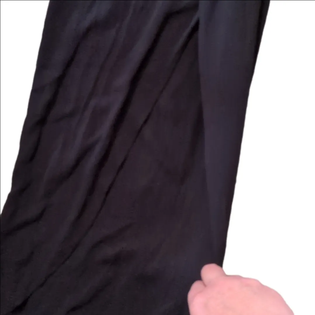 Mynah Side Slit Rayon Beach Pants Size XS Black - Image 3