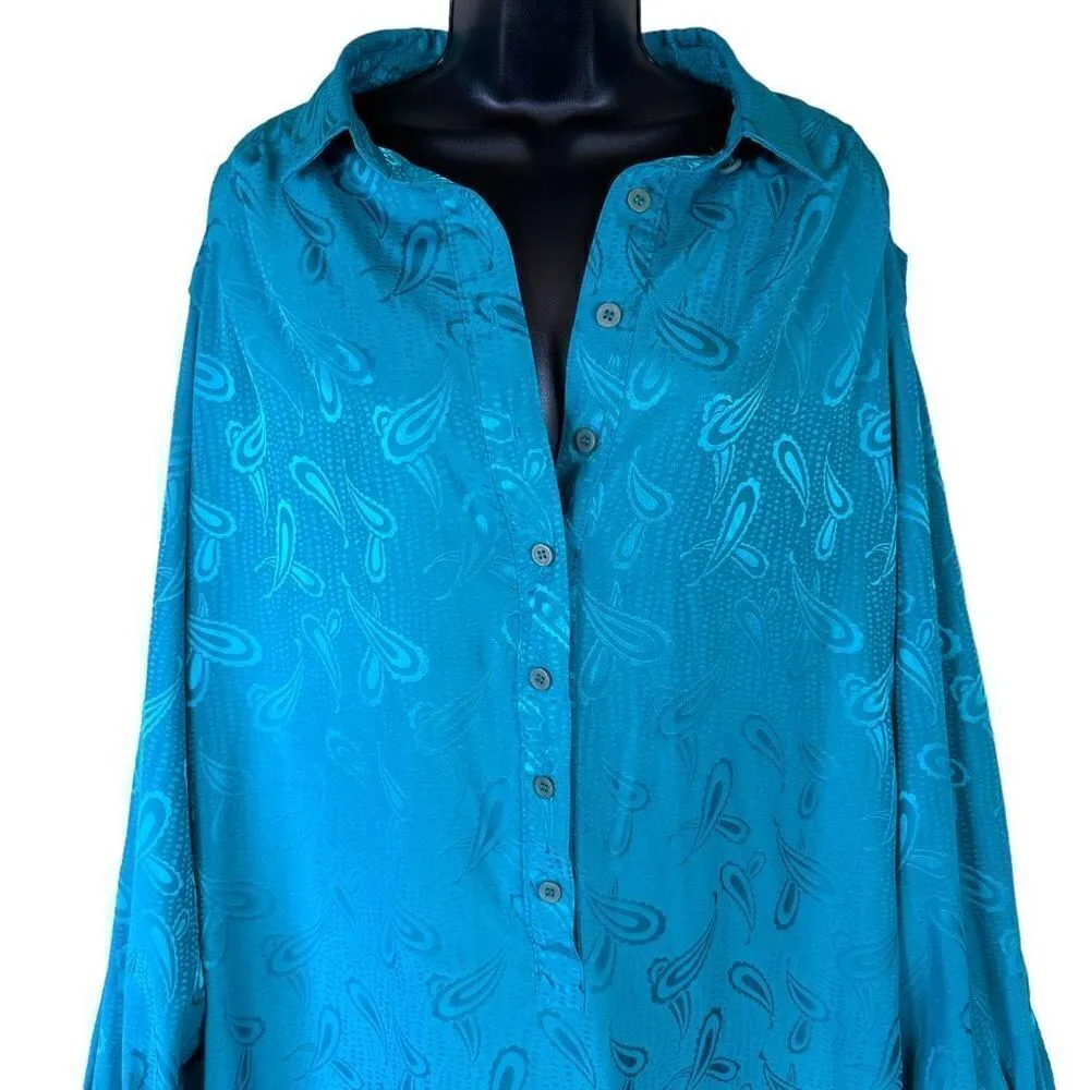 Vintage Schrader Sport Oversized Teal Green Mumu Women’s Size 20W - Image 10