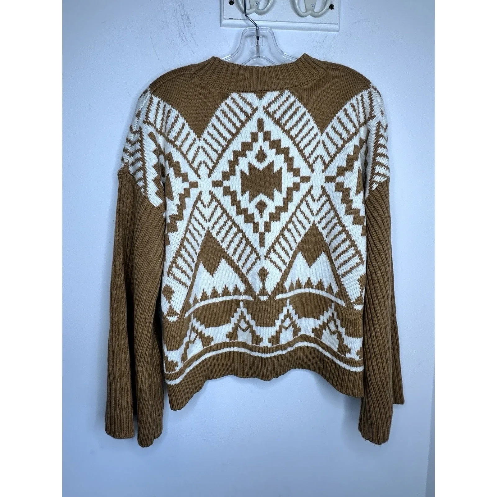 WRANGLER WOMEN'S SOUTHWESTERN SWEATER CREW NECK LONG SLEEVE MUSTARD SIZE MEDIUM - Image 6