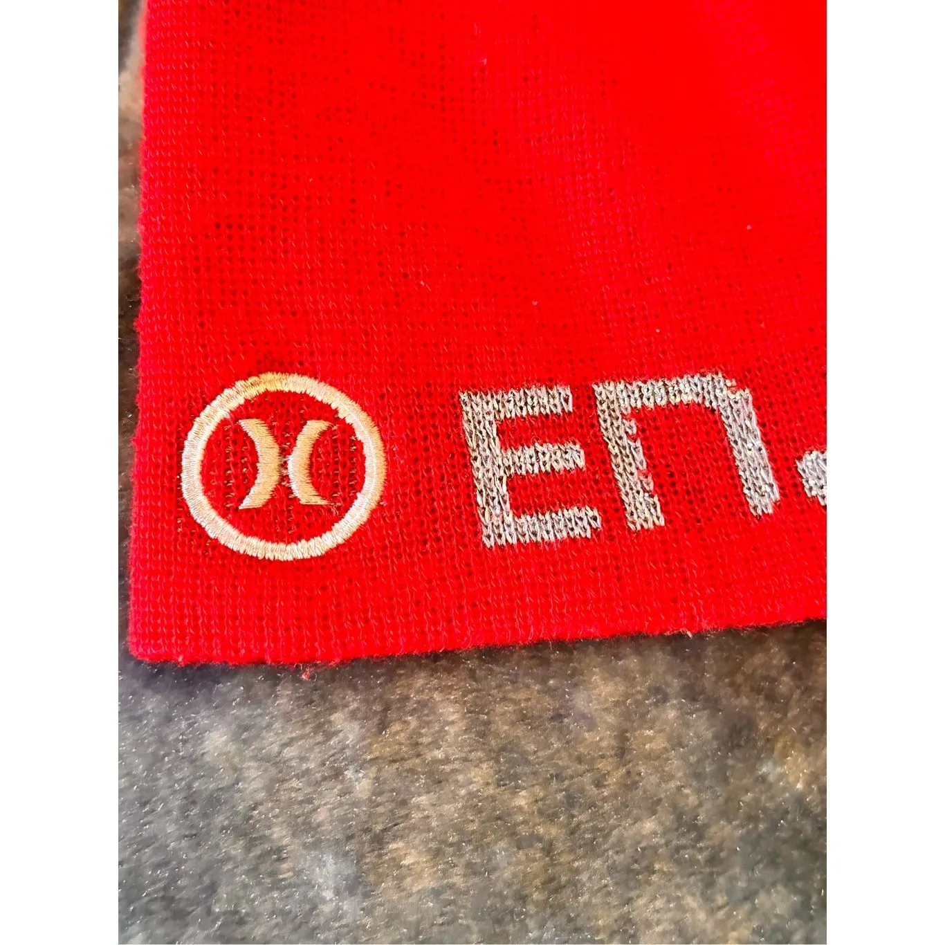 132A. Hurley Vintage Red ENJOY Beanie - Image 2