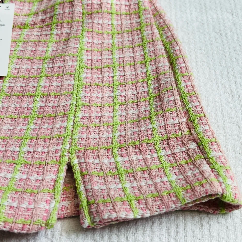 ZARA Textured Tweed Shorts Skort High Waist 3590 728 620 Medium M Pink NEW - Image 4