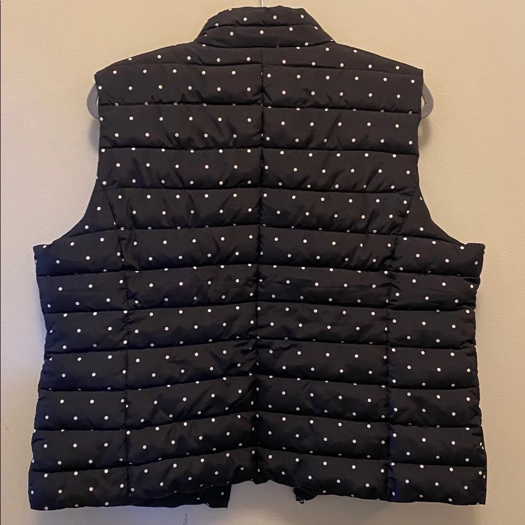 Colebrook Black Polka Dot Puffer Vest size XL - Image 4