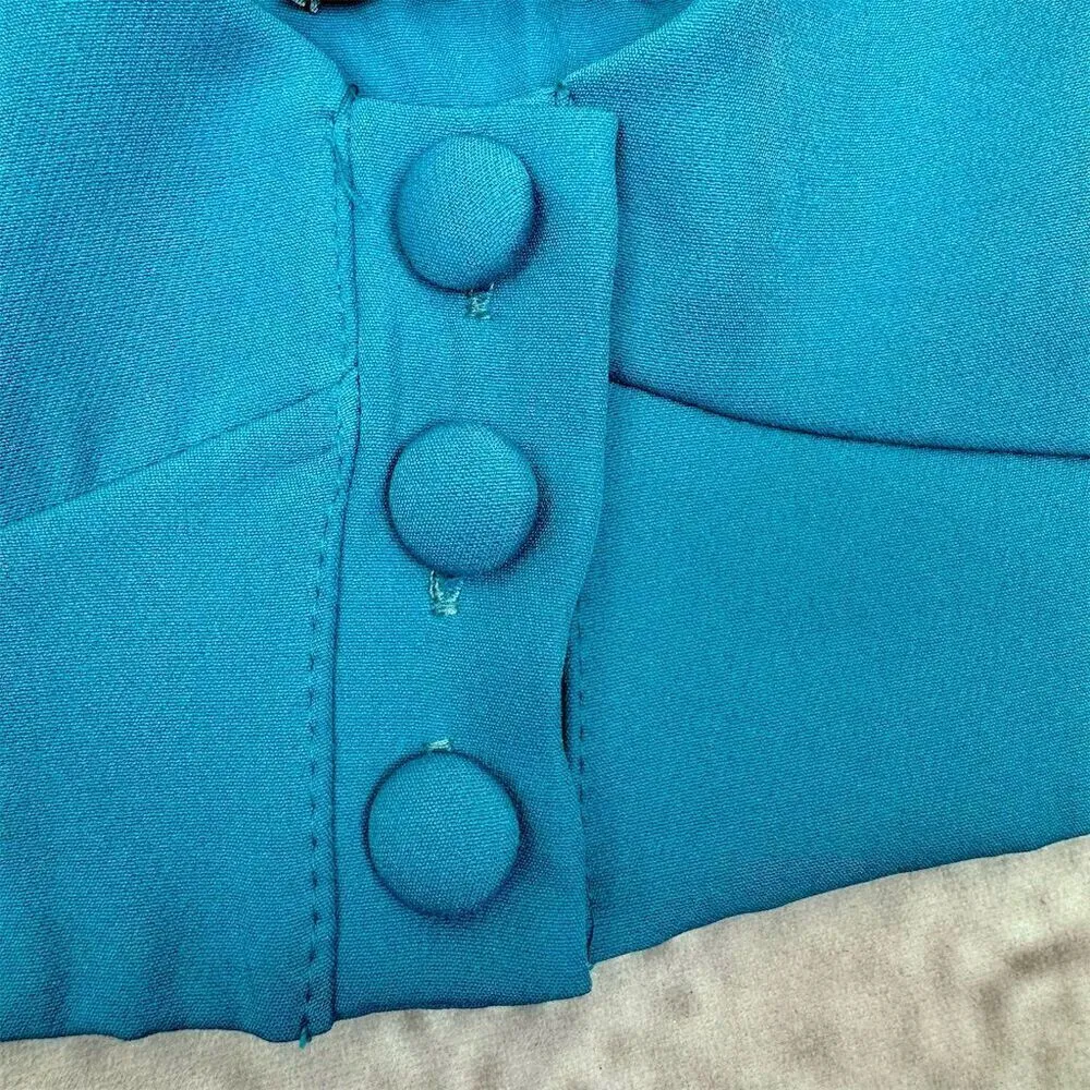 Boohoo Women's Tailored Button Bralet Azure Blue Size 10 - Image 2