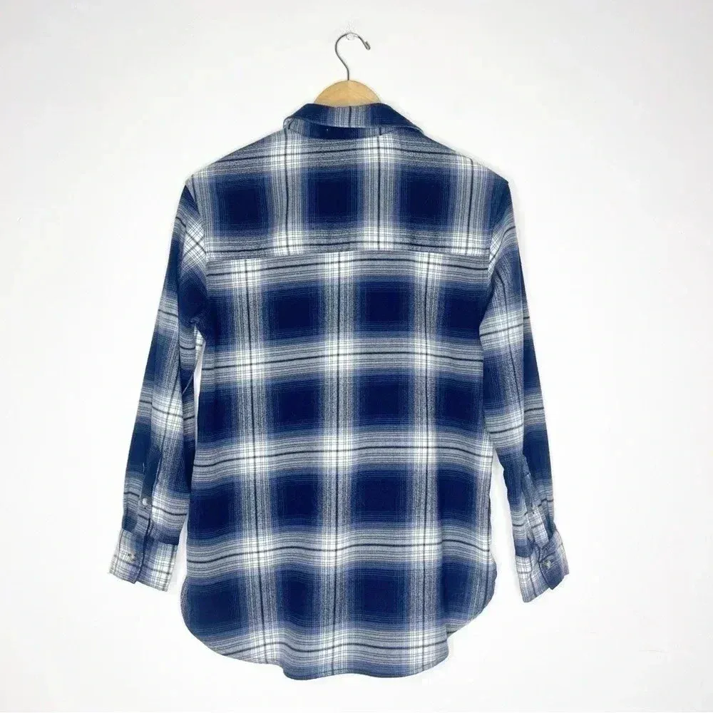 Abercrombie & Fitch Navy Plaid Flannel Women's Oversized Size XS - Image 5