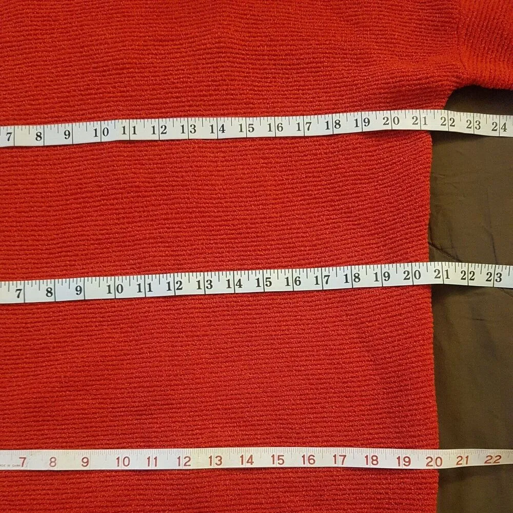 RDI Womens Sweater Red Size Large Christmas Holiday Mocked Ribbed Textured Party - Image 10