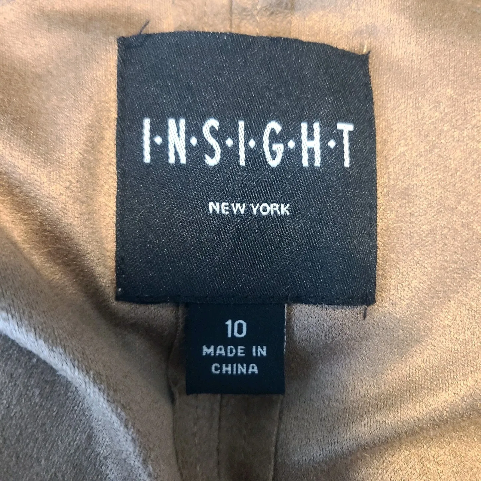 Insight New York‎ Cardigan Jacket Womens 10 Brown Lightweight Faux Suede Belted - Image 5