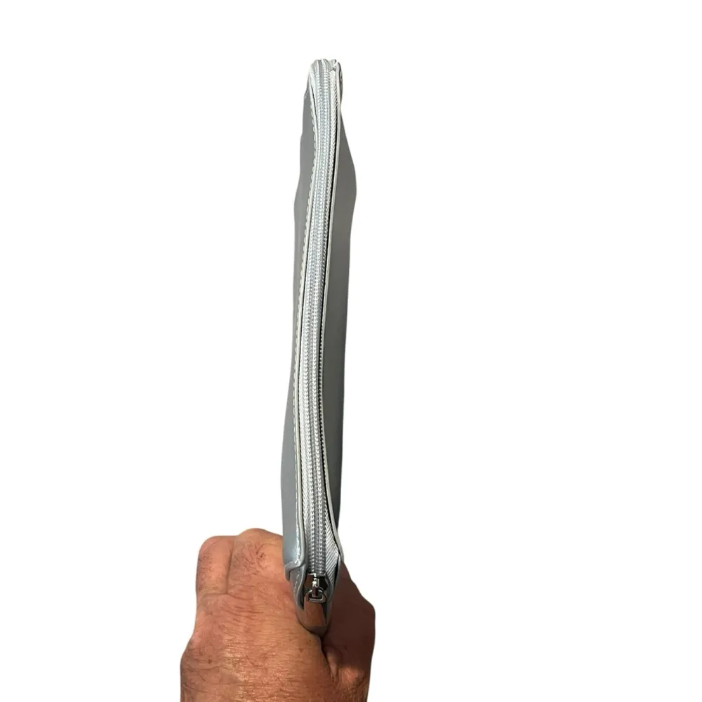 Peter Thomas Roth Cosmetic Bag Silver Travel Toiletry Case Zip Top Make Up NEW - Image 3