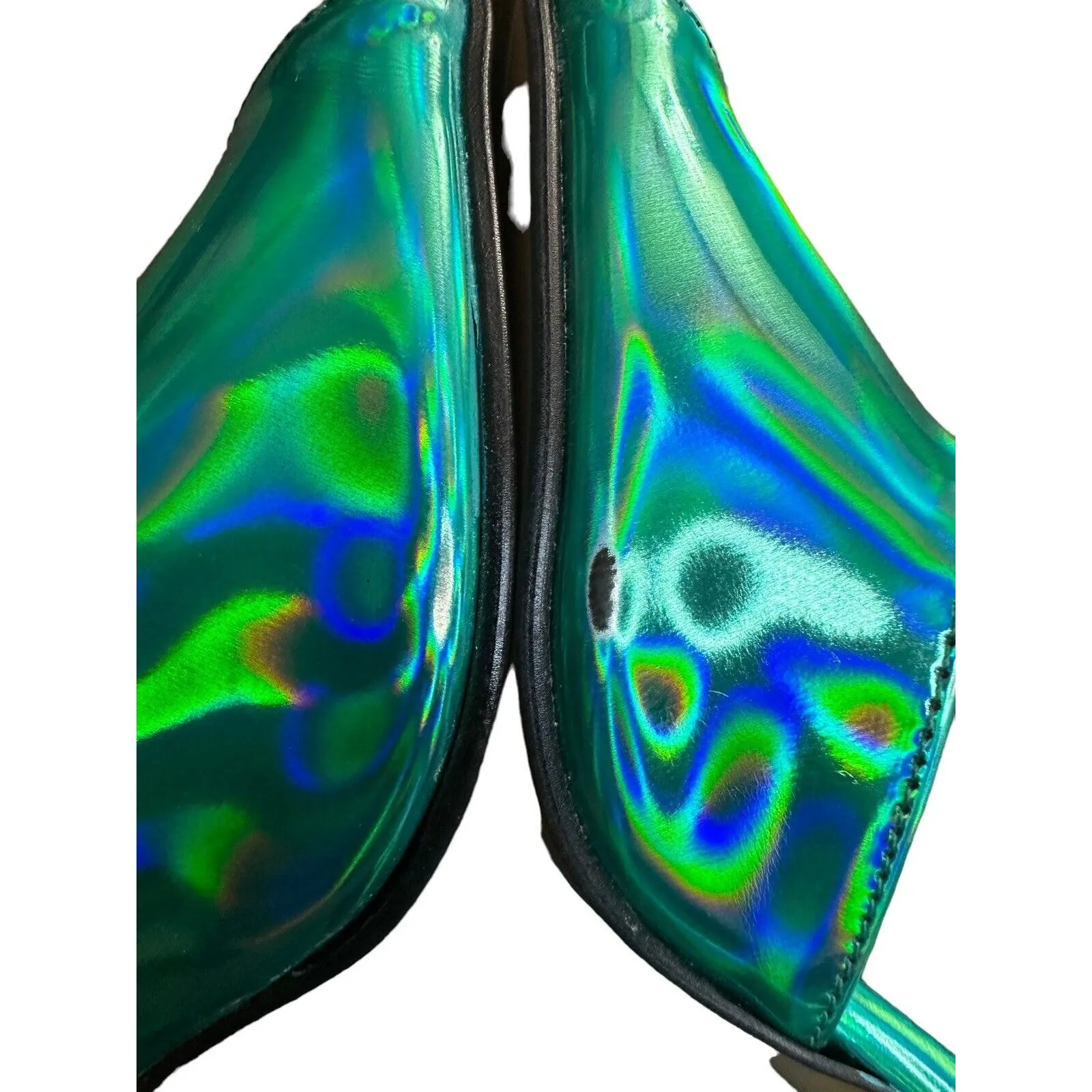 INTENTIONALLY BLANK x REVOLVE Metallic Jackson Mule in Teal Size 41 Green - Image 10