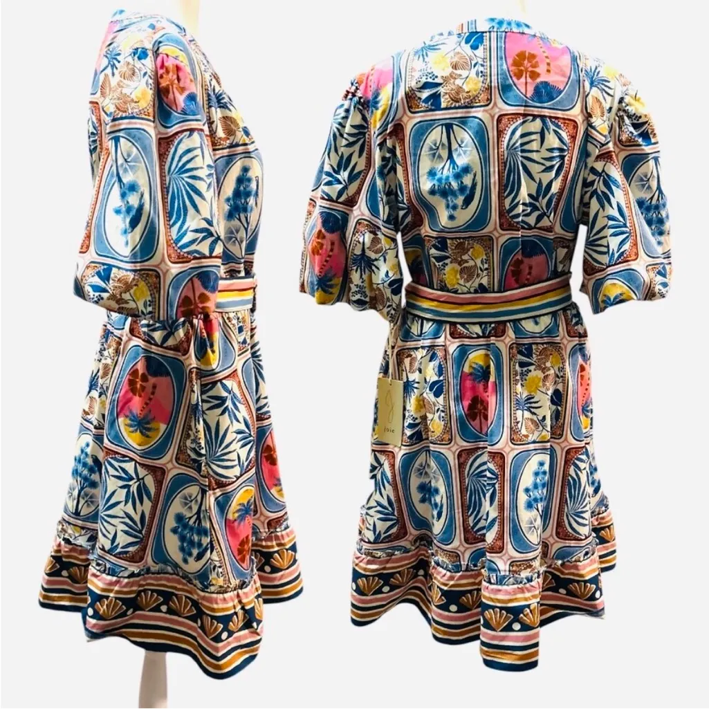 Joie Dress Size 12 New With Tags DUP to Farm Rio’s stamp dress Floral Print Sho - Image 8