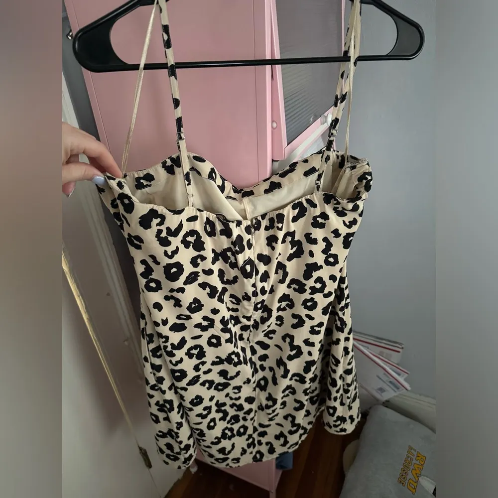 Abercrombie Leopard Print Slip Dress w/ shorts underneath - Image 3