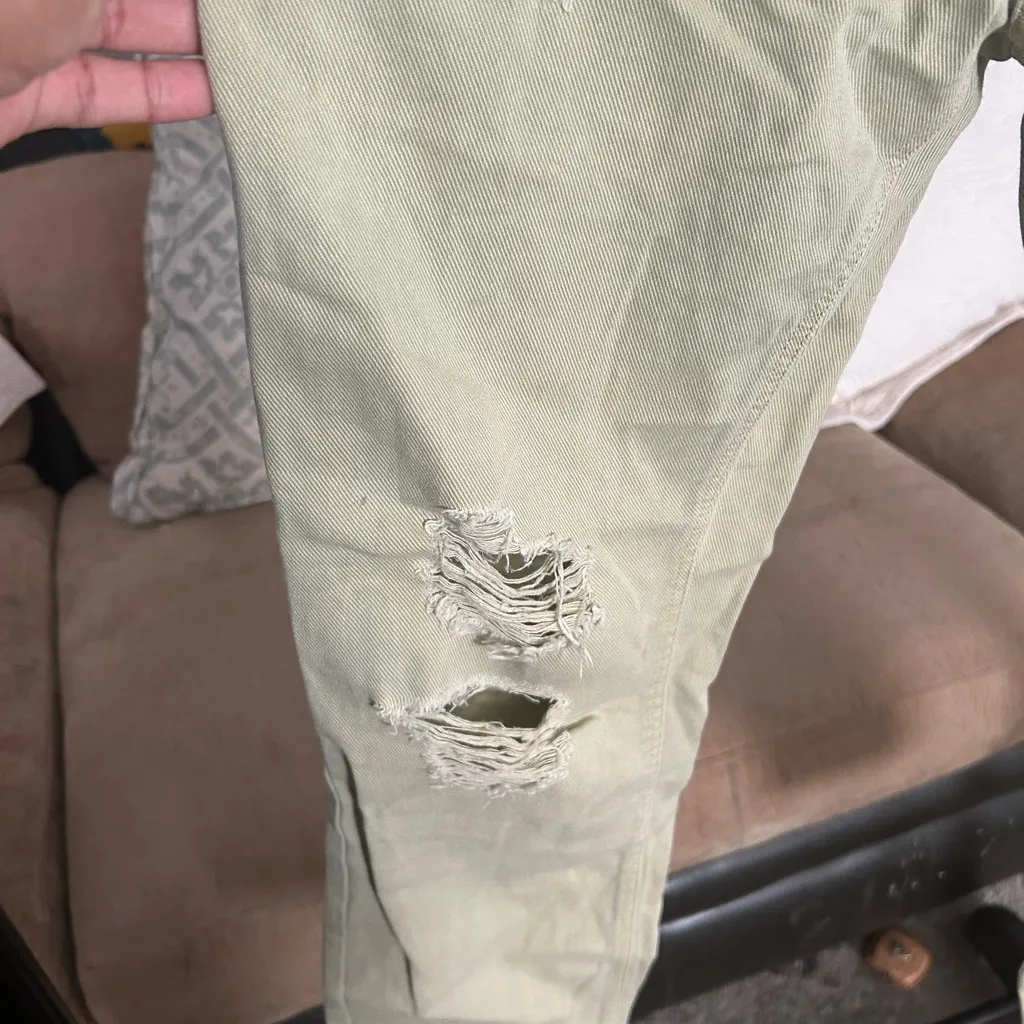 Zara Basic Vintage Denim in Light Green - Image 3