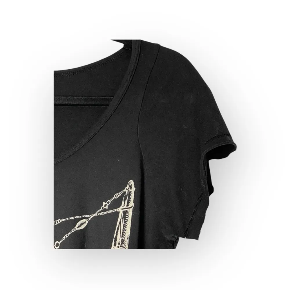 Rare: new Lauren Moshi ✌︎︎ Wanderlust Feather Steer Skull Tee Shirt ✌︎︎ Raw Hem - Image 6