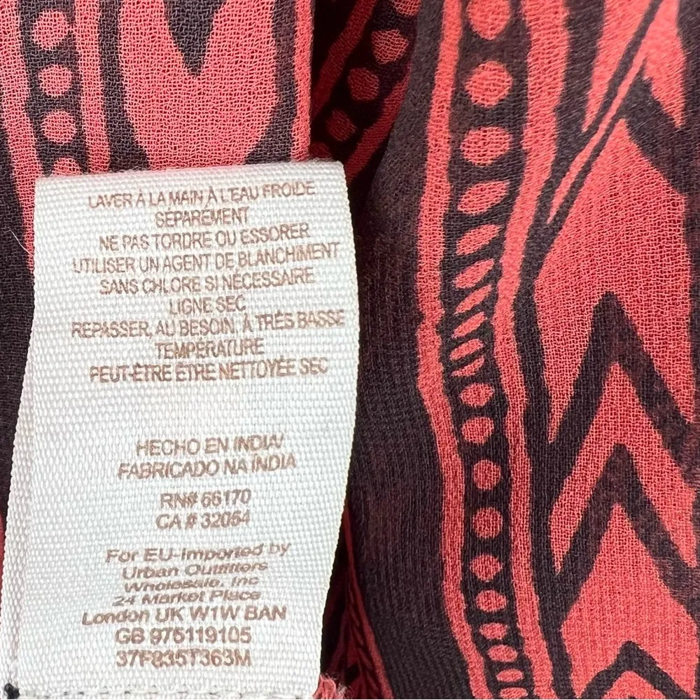 Free People Feather in The Wind semi sheer burnt orange beaded long sleeve top - Image 12