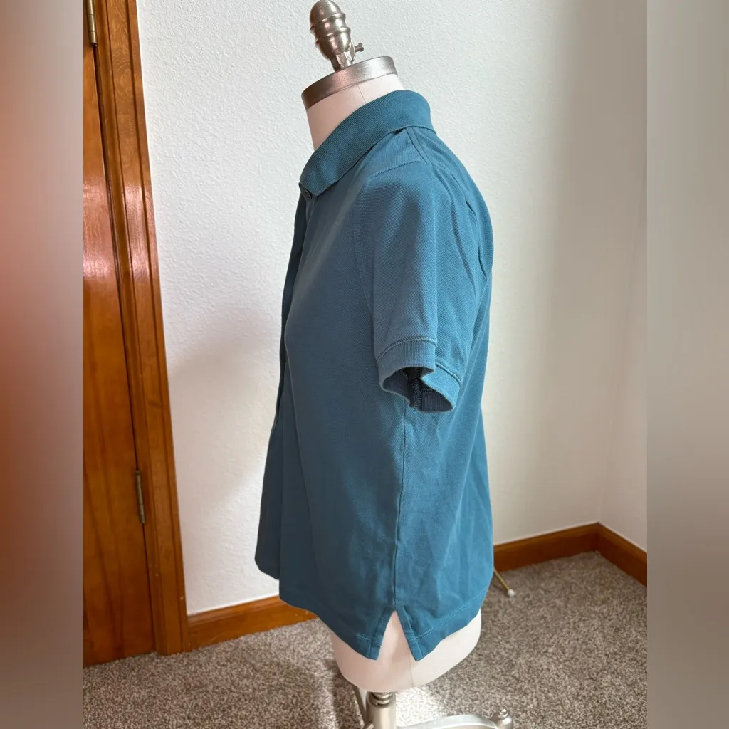 Athleta  Pique Short Sleeve Teal Polo Women’s‎ Small - Image 5