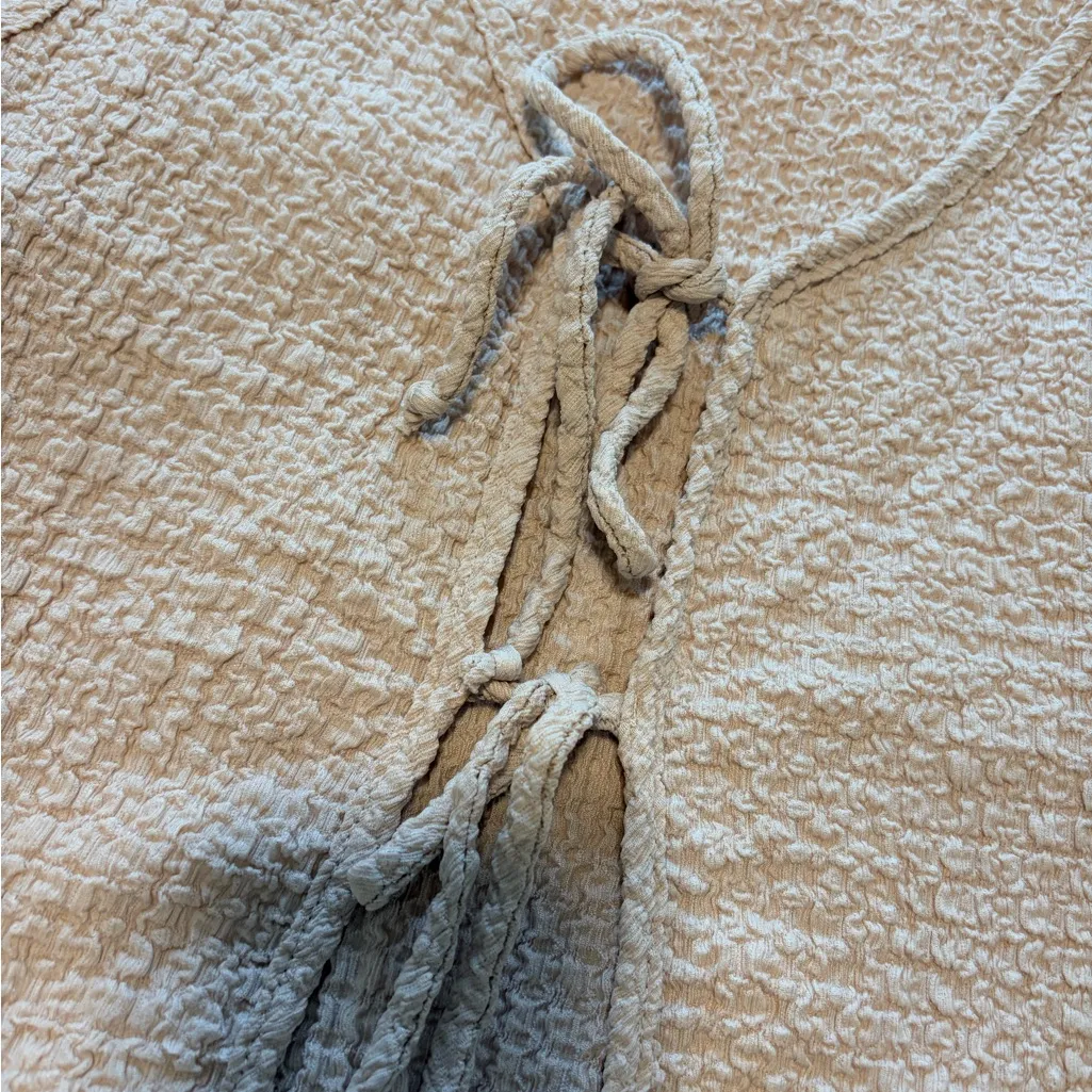 See You Monday Textured Beige Tank Top - Image 4