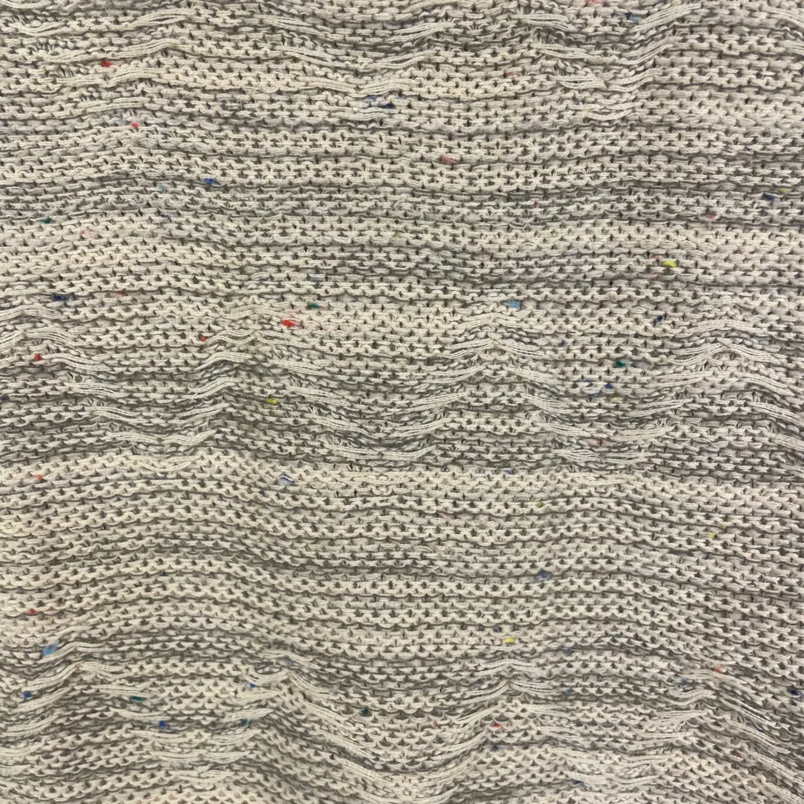 Hem & Thread Speckled Knit Sweater Dress Cream Beige Crochet Trim Size Small - Image 7