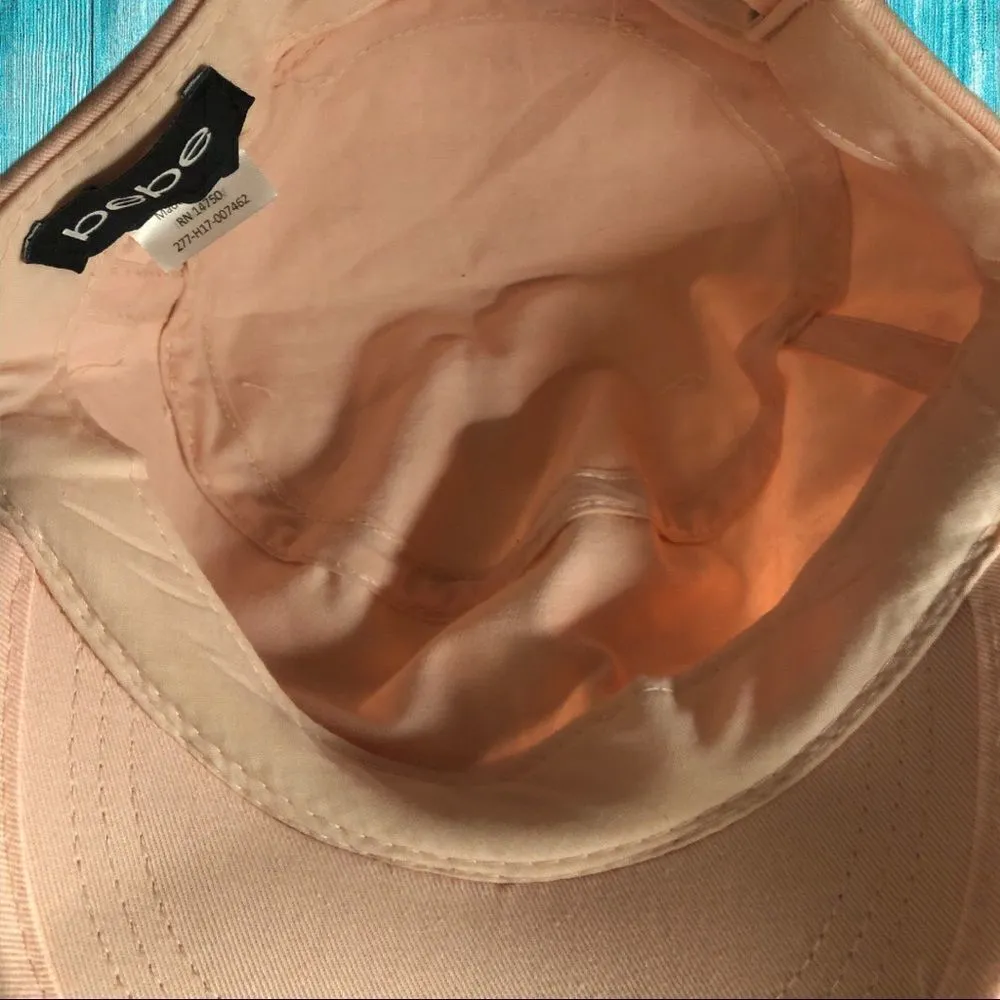 Bebe brand pink cap with silver logo on front - Image 4
