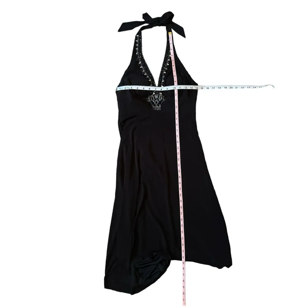 Cache Womens Size 2 Black Beaded Embellished Halter Dress Formal Dance - Image 8