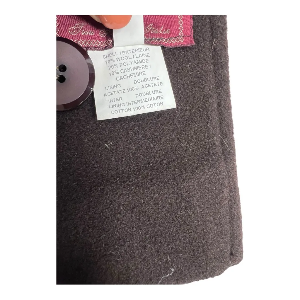 Vintage Elegant Brown Wool/Cashmere Coat With Luxurious Mahogany Mink Fur Collar Size 8 - Image 9