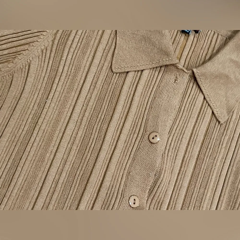 Iris  Tan Ribbed Knitwear - Image 12