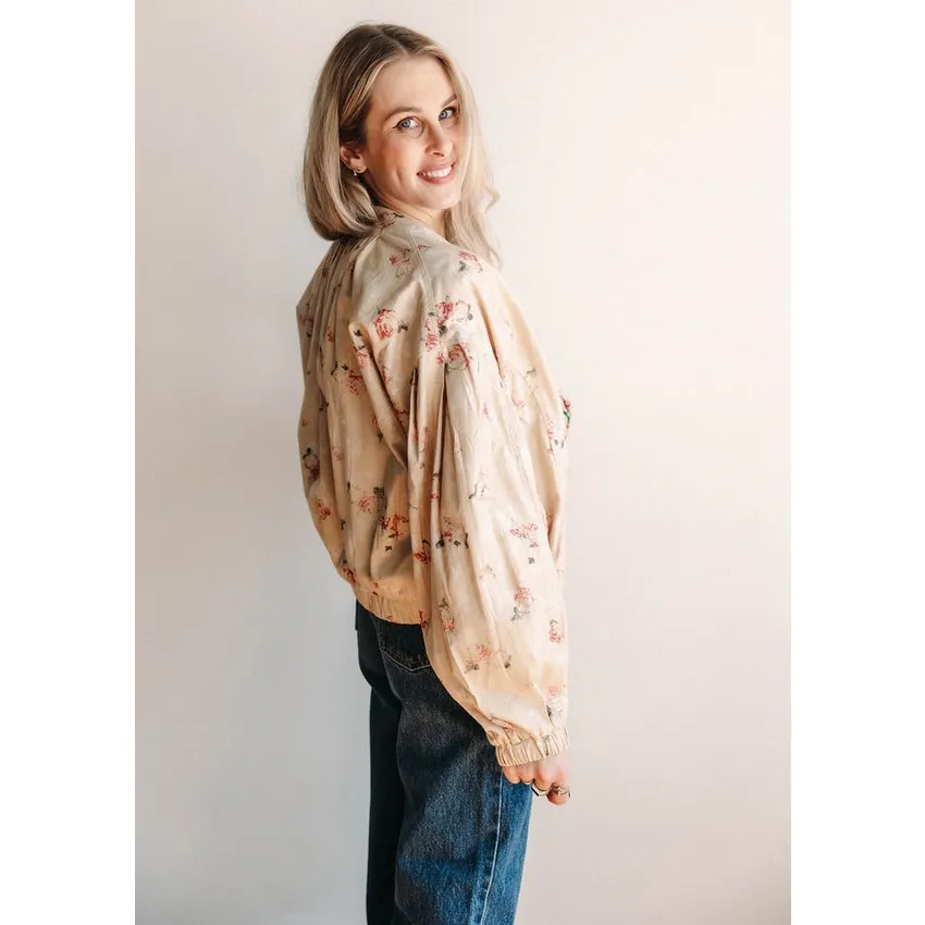 Free People Rory Bomber Jacket Floral‎ Boho Summer Spring Cowboy Roadtrip XS - Image 3