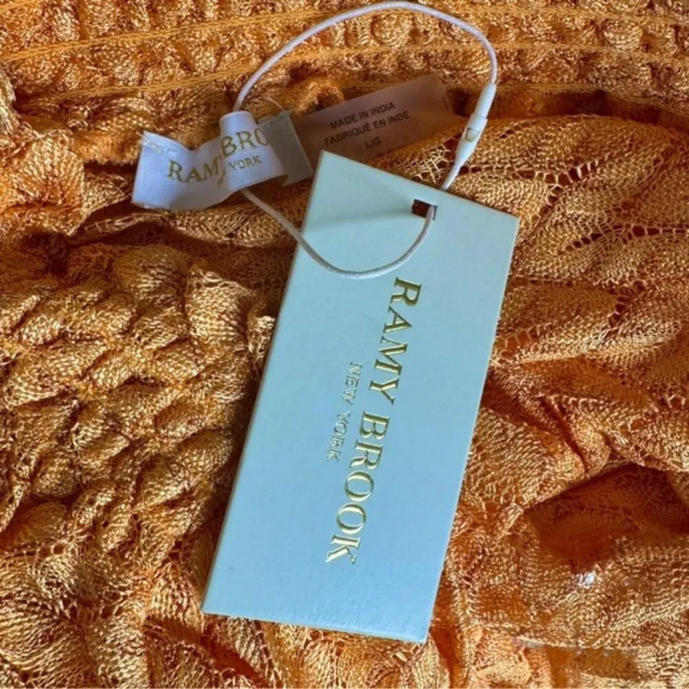 Ramy Brook Gaia Metallic Faux Wrap Boho Maxi Skirt Coverup Size L NWT - Image 7