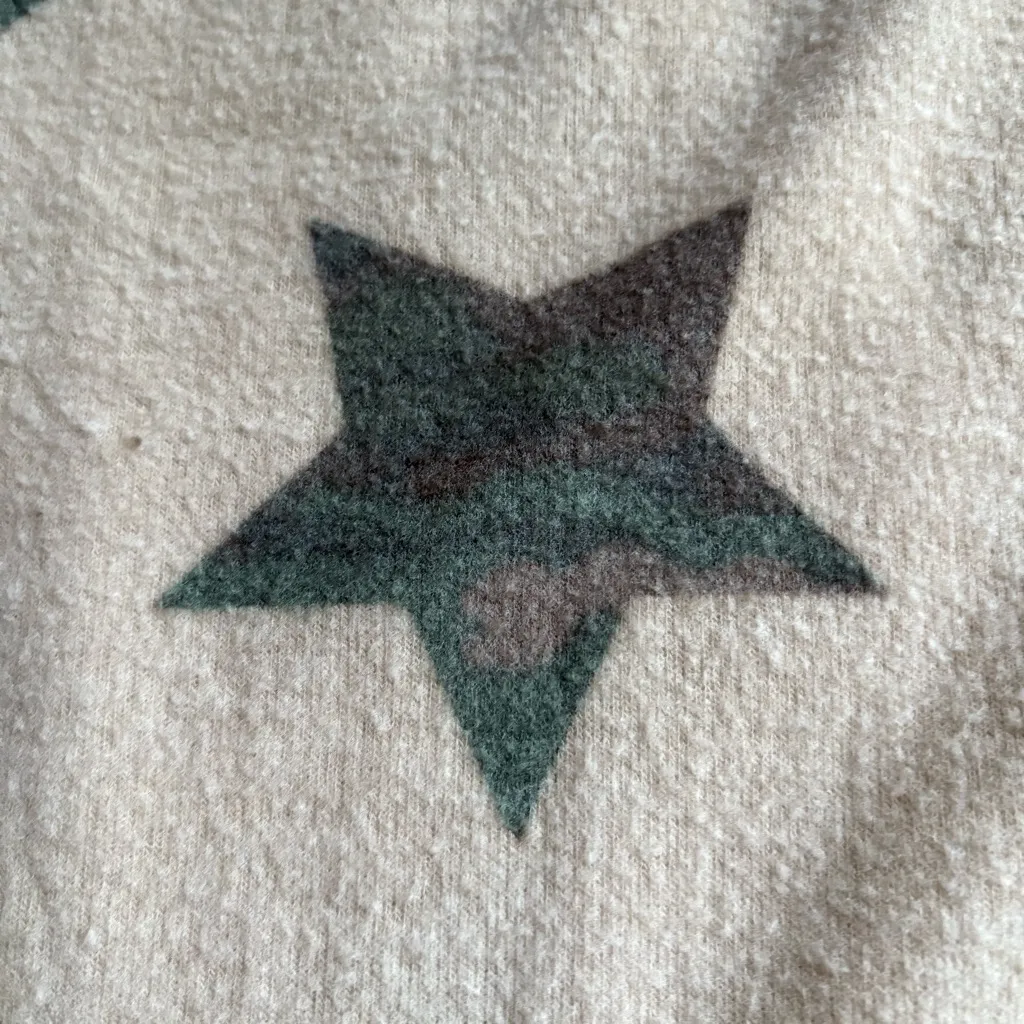 White Birch Star Patterned Sweater - Cream and Camo - Image 5